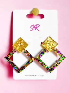 Sandy   Rizzo Mardi Gras Kate Earrings
